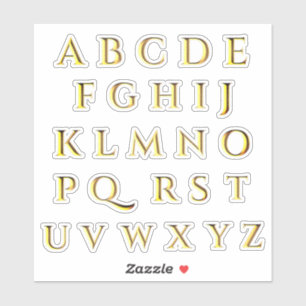 Transparent Metallic Effect Gold Stick On Letters