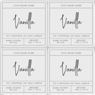 Transparent modern candle label sticker