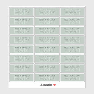 Transparent Modern Monogram Wedding Return Address