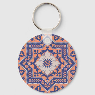 Transparent Monogram Azulejo Style Keychain