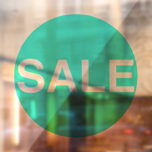 Transparent Neon Green Sale Sign Window Sticker