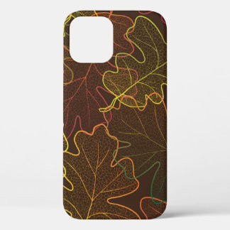 Transparent Oak Leaves, Autumn Pattern. iPhone 12 Case