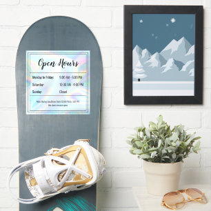 Transparent Open Hours Sticker