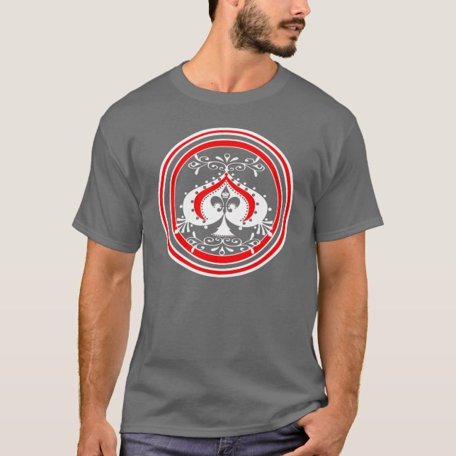Transparent Ornate Spade Design T-Shirt (Front)