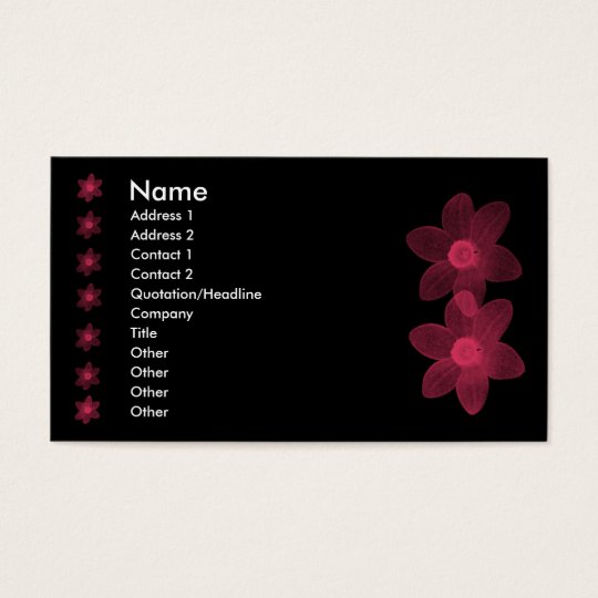 Transparent Pink Flowers Business Card