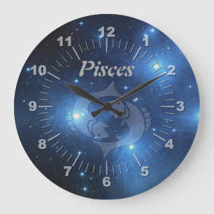 Transparent Pisces Large Clock