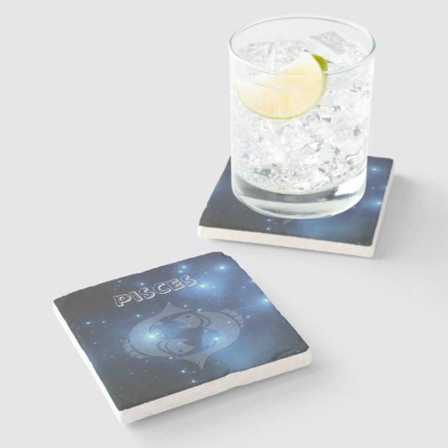 Transparent Pisces Stone Coaster (Side)