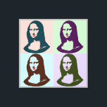 Transparent Pop Art Mona Lisa Canvas<br><div class="desc">Transparent Pop Art Mona Lisa or La Gioconda, by Leonardo Da Vinci, with red lips and green eyes in vintage poster style</div>