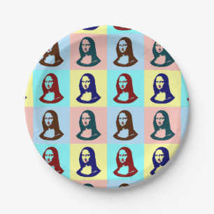 Transparent Pop Art Mona Lisa Paper Plate