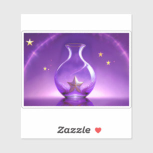 Transparent Purple Vase With Star All Under Dome