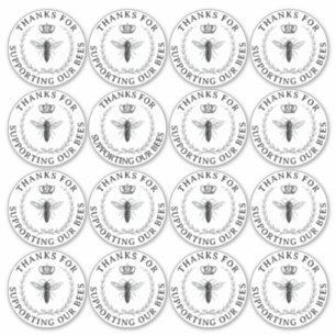 Transparent Queen Bee Thank You for Support Apiary