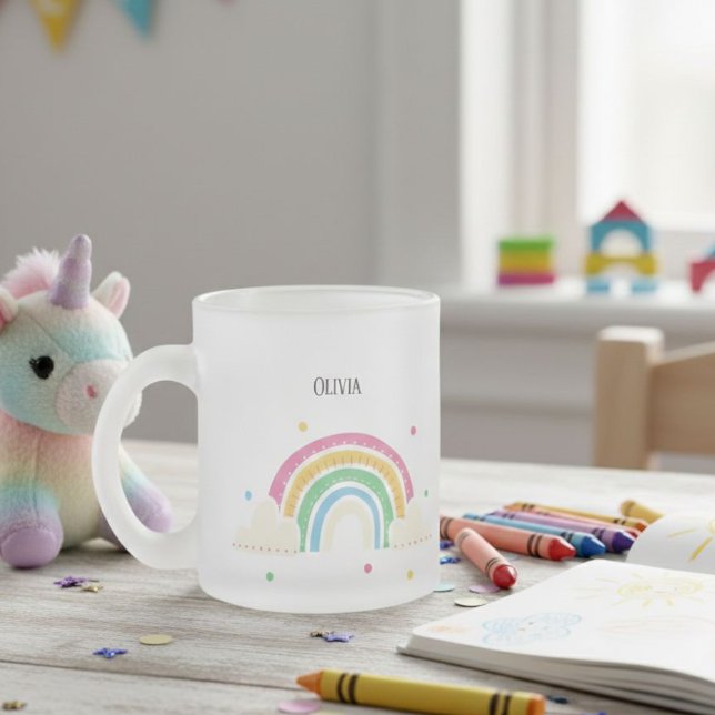 Transparent Rainbow Clouds Personalized Kids' Mug  (Creator Uploaded)