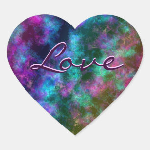 Transparent Rainbow: Flourite Effect Heart Sticker