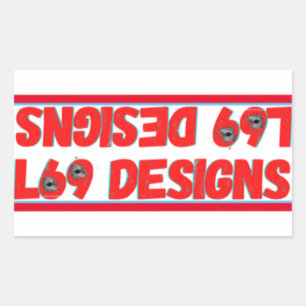 transparent rectangular sticker "LOGO L69 designs"