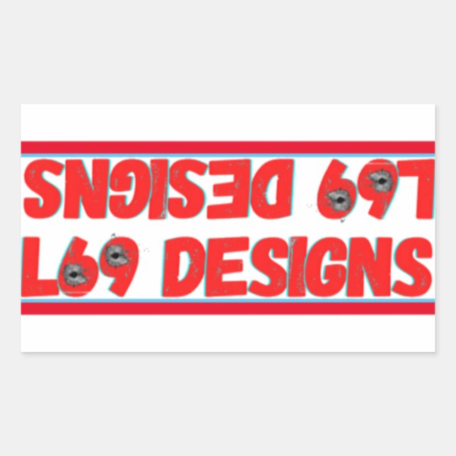 transparent rectangular sticker "LOGO L69 designs" (Front)