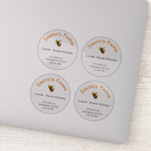 Transparent Round Custom Honey Stickers