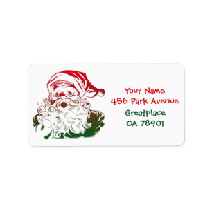 Transparent Santa Christmas Address Label