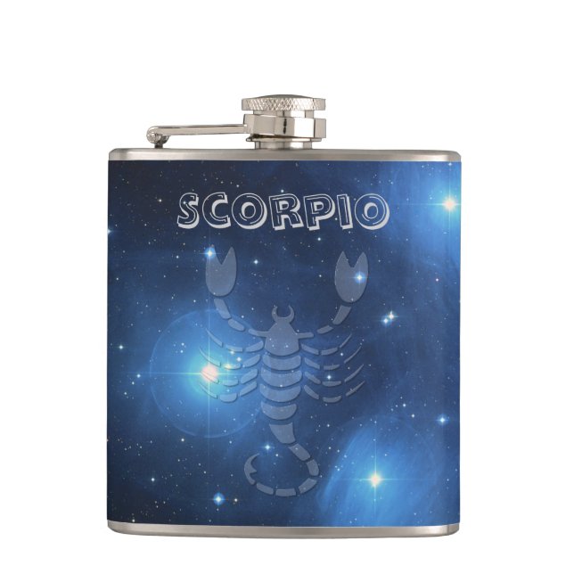 Transparent Scorpio Hip Flask (Front)