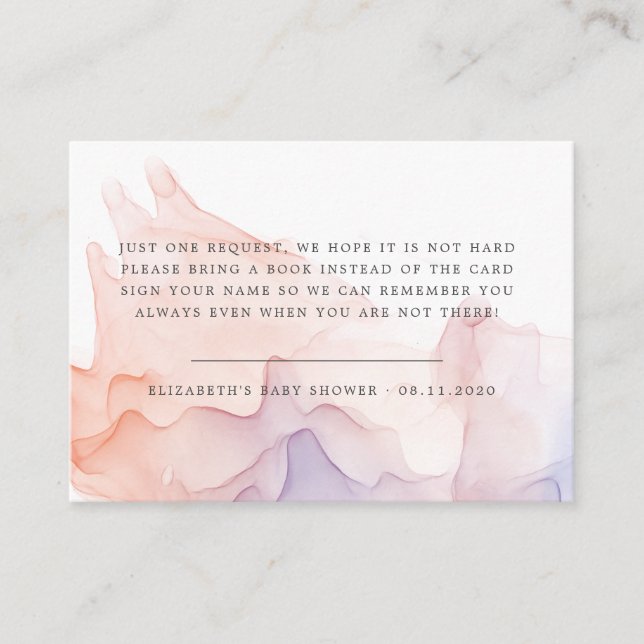 transparent silk modern baby shower enclosure card (Front)