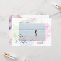 Transparent Silk Modern Photo Save the Date