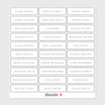 Transparent simple elegant classic guest names<br><div class="desc">Modern minimalist wedding guest names sticker with classic serif font name,  simple and elegant. Can be used on place cards for wedding and any other event. Available in Clear and White.</div>