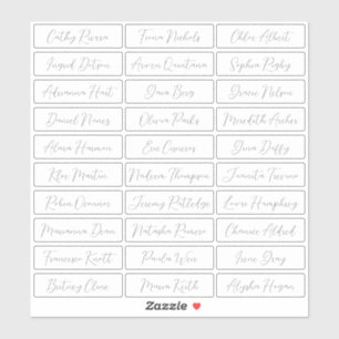 Transparent Simple romantic Script guest names