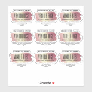 Transparent Soy Candle Labels Pink Gold Holograph