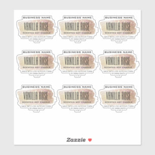 Transparent Soy Candle Labels Pink Gold Opal