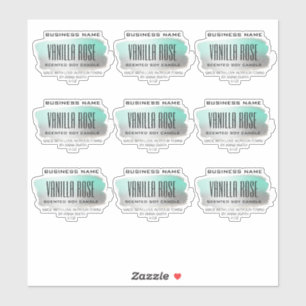Transparent Soy Candle Labels Turquoise And Silver
