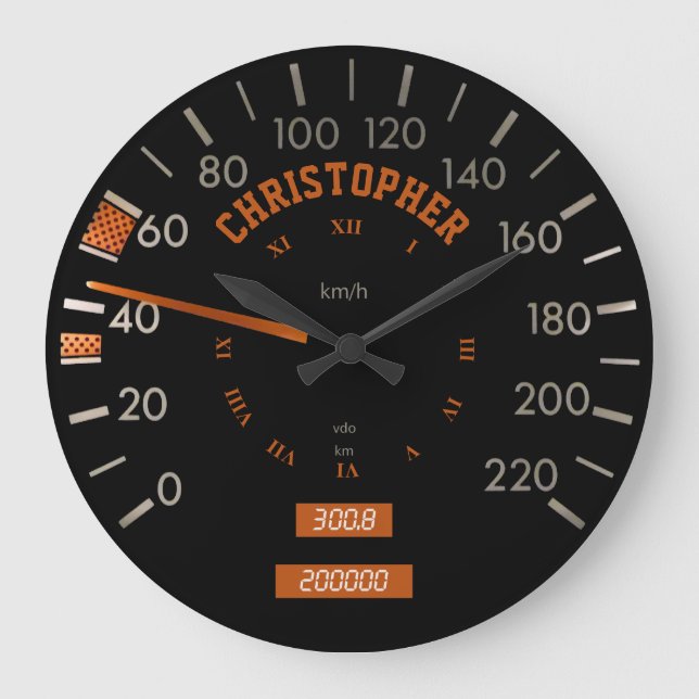 Transparent Speedometer on Dashboard Clock (Front)