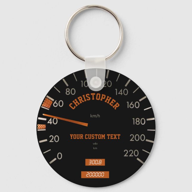 Transparent Speedometer on Dashboard Keychain (Front)
