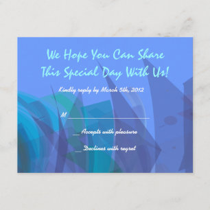 Transparent Star Bat Bar Mitzvah reply card blue