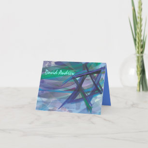 Transparent Star Bat Bar Mitzvah Thank You Card