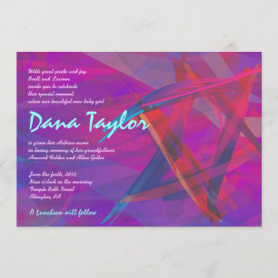 Transparent Star Jewish Baby Naming Invitation