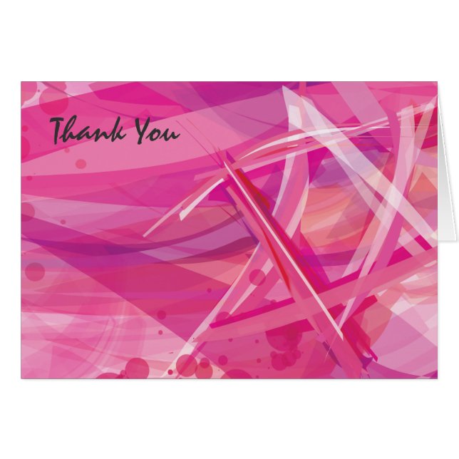 TRANSPARENT STAR-Pink Bat Mitzvah Thank You Card (Front Horizontal)