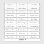 Transparent stylish script guest names sticker<br><div class="desc">Minimalist wedding guest names sticker with modern stylish script name,  simple and elegant. Can be used on place cards for wedding and any other event. Available in Clear and White.</div>