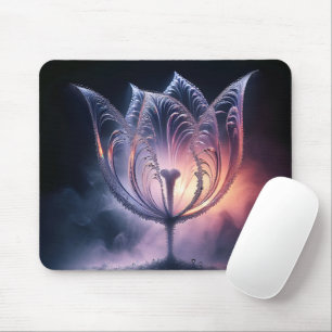 Transparent Tulip With Raindrops Mouse Mat