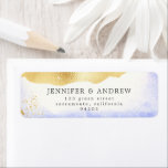 Transparent Watercolor Gold Foil Return Address<br><div class="desc">Our "Watercolor Gold Foil Wedding" collection features gentle blue watercolor backgrounds with a gold faux foil border combined with an elegant serif and custom handwritten script suited for year round wedding celebrations. Check out our store for a whole wedding suite and more personal and business items from this collection.</div>