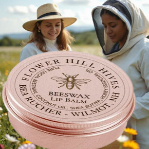 Transparent Waterproof Apiary Lip Balm Label 1.85"