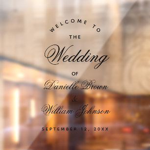 Transparent Wedding Welcome Elegant Calligraphy  Window Cling
