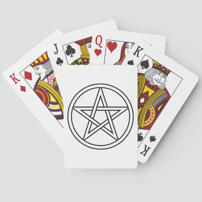 Transparent White Pentacle Playing Cards (Back)
