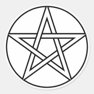 Transparent White Pentacle Stickers