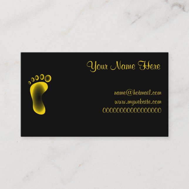 Transparent Yellow Foot Business Card (Front)