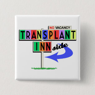 Transplant Inn(side) retro motel sign 15 Cm Square Badge