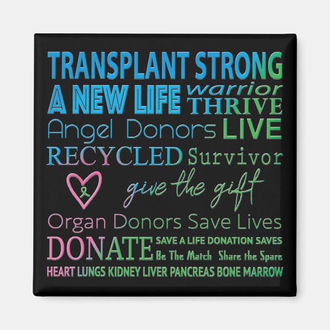 Transplant Organ Donation Awareness Magnet (Front)