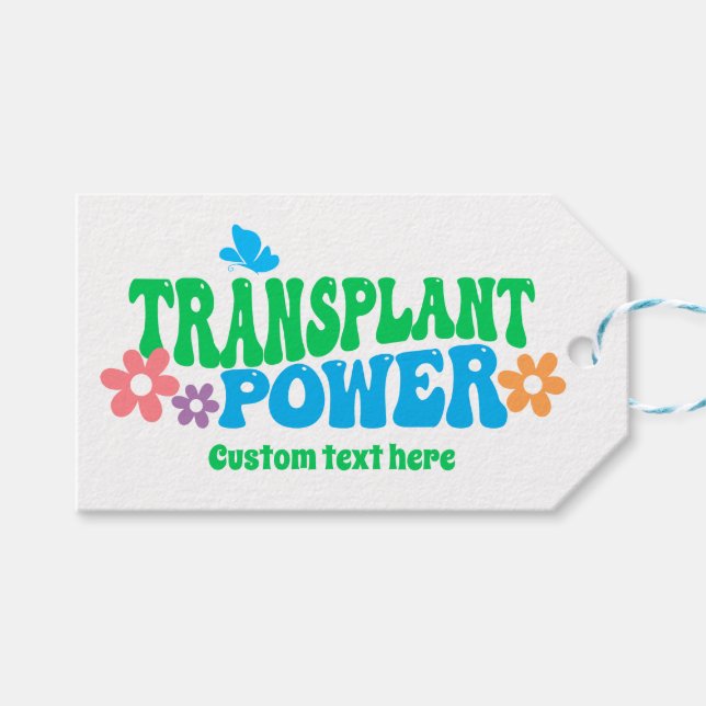 Transplant Power Retro Customisable  Gift Tags (Front (Horizontal))