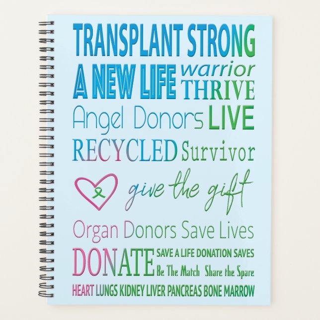 Transplant Strong Organ Donation Standard Planner (Front)
