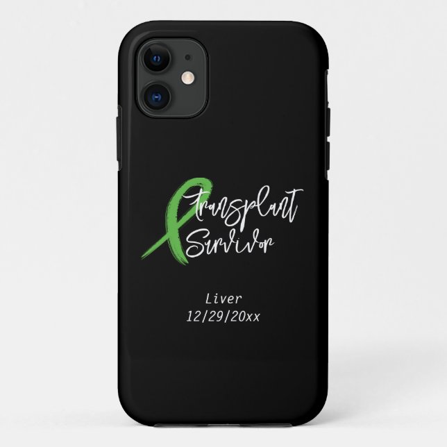 Transplant Survivor Green Ribbon Trendy Custom  Case-Mate iPhone Case (Back)