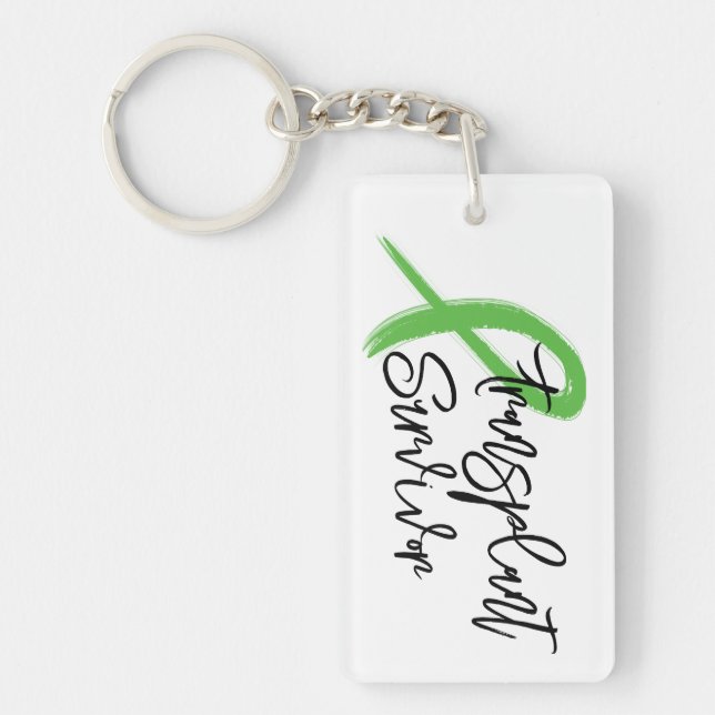 Transplant Survivor Green Ribbon Trendy Custom  Key Ring (Front)