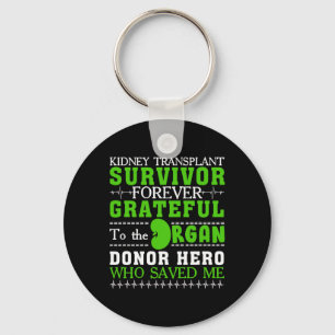 Transplant Survivor Organ Kidney Donor Recipient 1 Key Ring